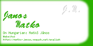 janos matko business card